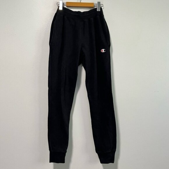 Champion Reverse Weave Joggers Women’s Small Black Fleece Sweatpants - Picture 2 of 11